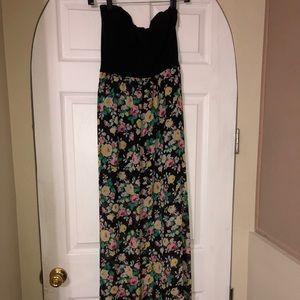 Strapless Floral Dress